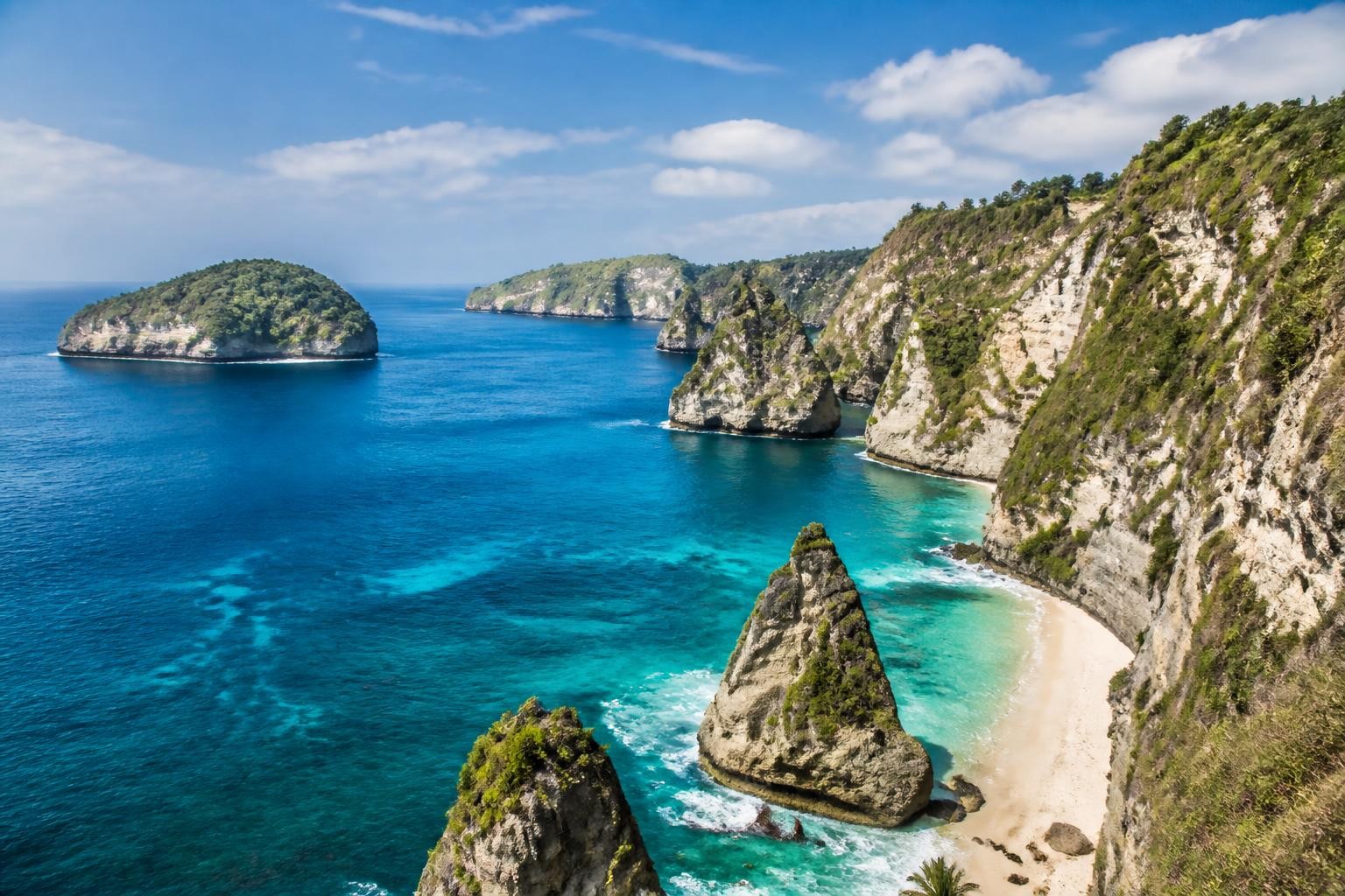 Nusa Penida cliffs and blue bays