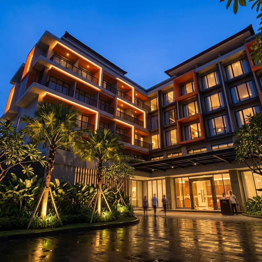 Harris Hotel Seminyak Night View.webp
